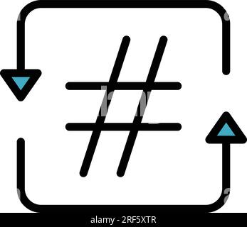 Social post icon outline vector. Delivery smm. Cross marketing color flat Stock Vector