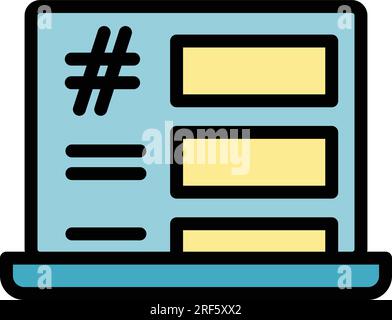 Lead post icon outline vector. Smm delivery. Cross marketing color flat Stock Vector