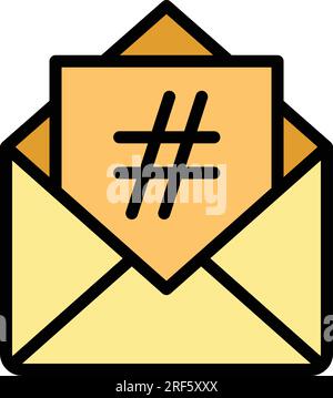 Mail post icon outline vector. Smm delivery. Social marketing color flat Stock Vector
