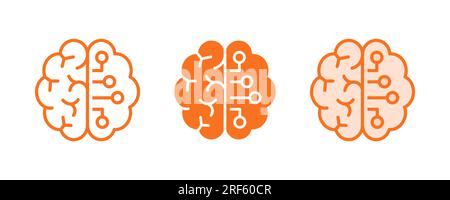 Neuroplasticity icons. Vector illustration isolated on white. Stock Vector