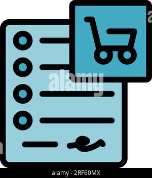 Order write icon outline vector. Claim job. Data report color flat Stock Vector