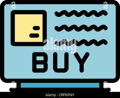 Buy order icon outline vector. Data summary. Report form color flat Stock Vector