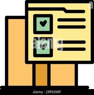 Check form icon outline vector. Claim order. Fill write color flat Stock Vector