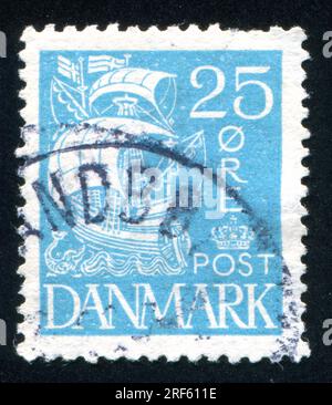 RUSSIA KALININGRAD, 4 JANUARY 2014: stamp printed by Denmark, shows Caravel, circa 1927 Stock Photo