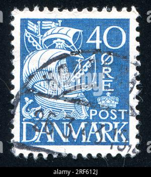 RUSSIA KALININGRAD, 4 JANUARY 2014: stamp printed by Denmark, shows Caravel, circa 1927 Stock Photo