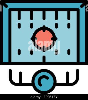 Video game target icon outline vector. Slot chest. Machine casino color flat Stock Vector