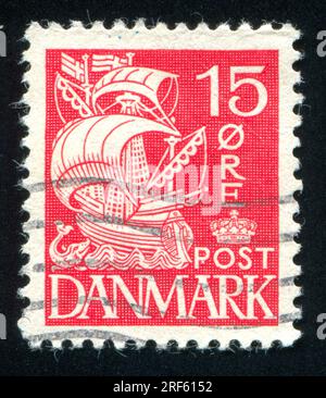 DENMARK - CIRCA 1927: stamp printed by Denmark, shows Caravel, circa 1927 Stock Photo