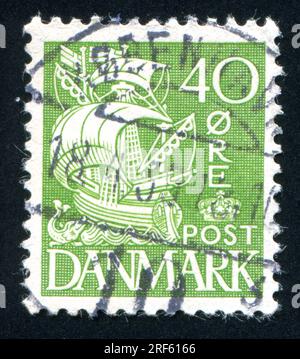 DENMARK - CIRCA 1927: stamp printed by Denmark, shows Caravel, circa 1927 Stock Photo