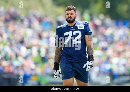 Seattle Seahawks center Evan Brown (63) walks on the field during minicamp  Tuesday, June 6, 2023, at the NFL football team's facilities in Renton,  Wash. (AP Photo/Lindsey Wasson Stock Photo - Alamy