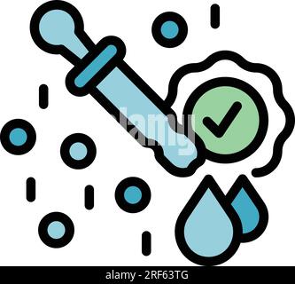 Bio dropper icon outline vector. Hall event. Vegan leaf color flat Stock Vector