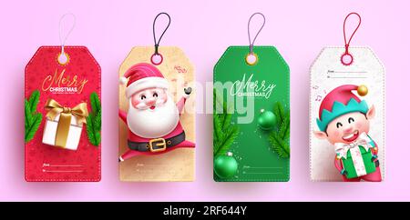 Christmas tags sale vector set design. Holiday season christmas and new year gift tags lay out collection. Vector illustration xmas greeting tags Stock Vector