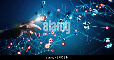 Hand touching the Metaverse Universe, A Conceptual Shift in Digital ...