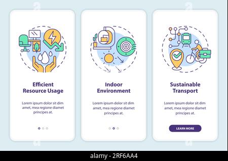 Sustainable office concept with multicolor thin line icons Stock Vector