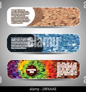 Multicolored Banner Set Stock Vector