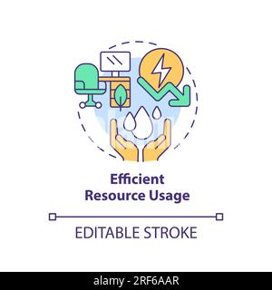 2D customizable efficient resource usage line icon concept Stock Vector