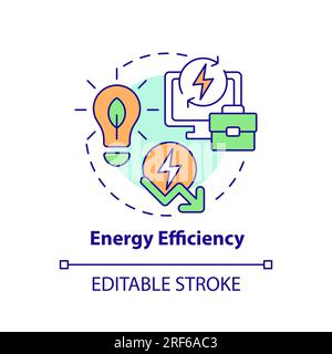 2D customizable energy efficiency line icon concept Stock Vector