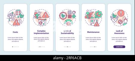 2D sustainable office concept with linear icons Stock Vector