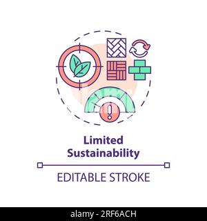 2D customizable limited sustainability line icon concept Stock Vector