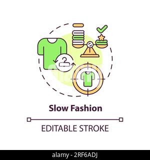 2D customizable slow fashion line icon concept Stock Vector