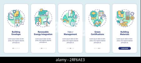 2D sustainable office concept with linear icons Stock Vector
