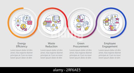 Colorful sustainable office layout with thin line icons Stock Vector