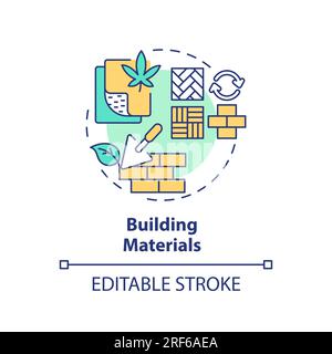 2D customizable building materials line icon concept Stock Vector