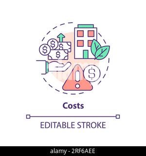 2D customizable costs line icon concept Stock Vector