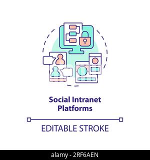 2D customizable social intranet platforms icon concept Stock Vector