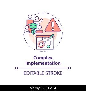 2D customizable complex implementation line icon concept Stock Vector