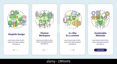 Multicolor sustainable office concept with linear icons Stock Vector