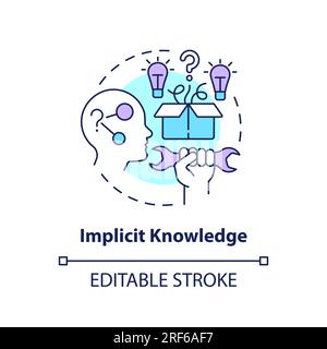 2D customizable implicit knowledge line icon concept Stock Vector