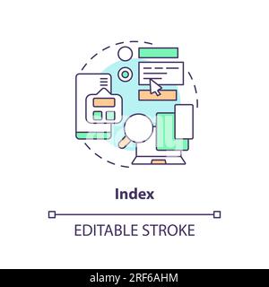 2D customizable index line icon concept Stock Vector