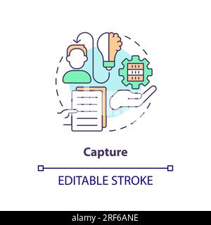 2D customizable capture line icon concept Stock Vector