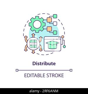 2D customizable distribute line icon concept Stock Vector