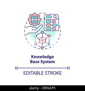2D customizable knowledge base system icon concept Stock Vector