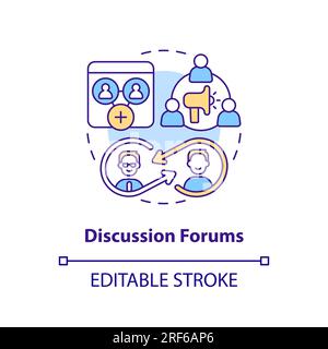 2D customizable discussion forums icon concept Stock Vector