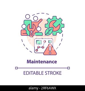2D customizable maintenance line icon concept Stock Vector