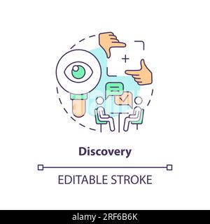 2D customizable discovery line icon concept Stock Vector