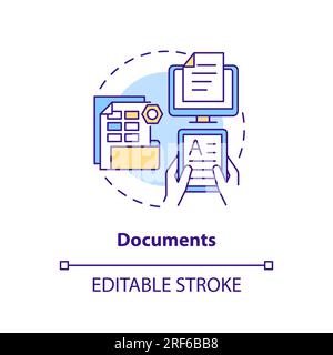 2D customizable documents line icon concept Stock Vector