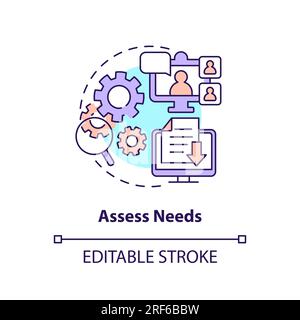 2D customizable assess needs line icon concept Stock Vector