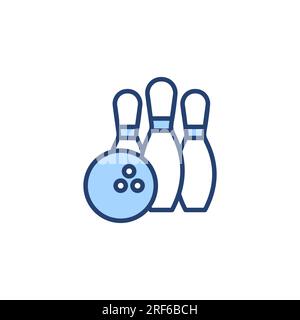 Bowling icon vector. bowling ball and pin sign and symbol. Stock Vector