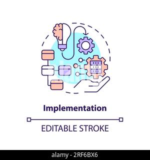 2D customizable implementation line icon concept Stock Vector