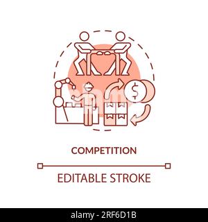 Customizable competition line icon concept Stock Vector