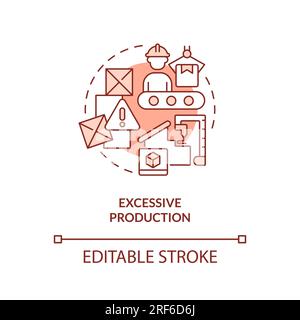 Customizable excessive production line icon concept Stock Vector