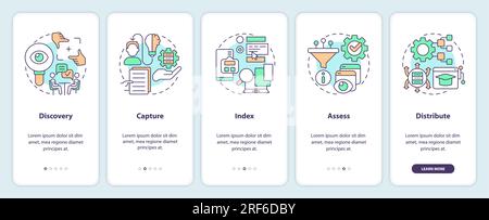 Knowledge management concept with thin line icons Stock Vector