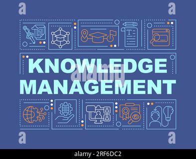 Knowledge management text with thin line icons Stock Vector