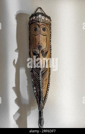 Wooden mask from the Sepik region, Papua New Guinea, Pacific Ocean Stock Photo