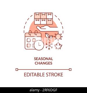 Customizable seasonal changes line icon concept Stock Vector