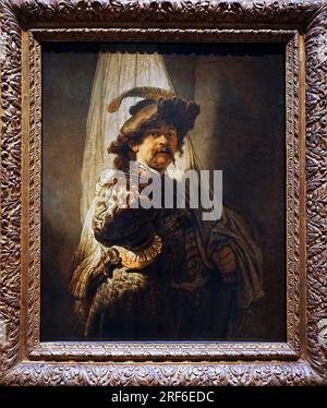 The Standard Bearer (1636) by Rembrandt van Rijn (1606-1669).De Vaandeldrager. Stock Photo