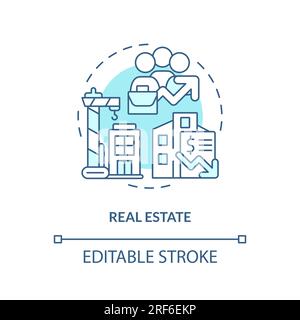 Customizable real estate line icon concept Stock Vector